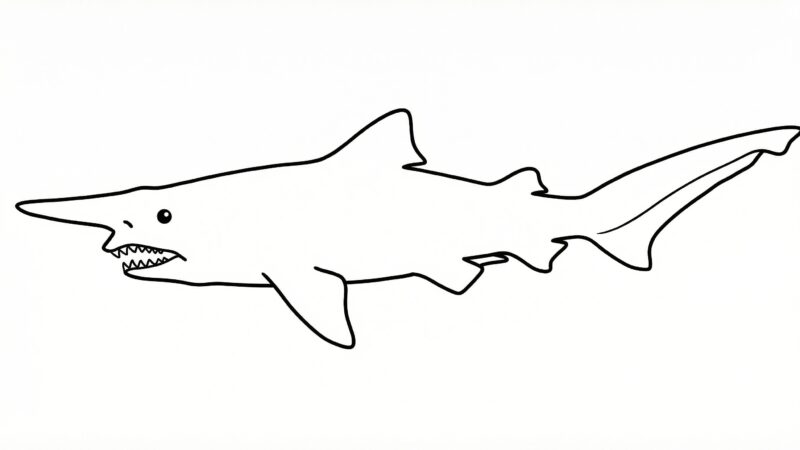 ミツクリザメの塗り絵｜無料ダウンロード