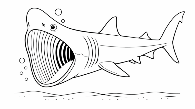 ウバザメの塗り絵｜無料ダウンロード