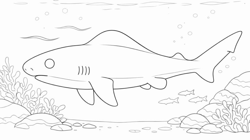 チヒロザメの塗り絵｜無料ダウンロード