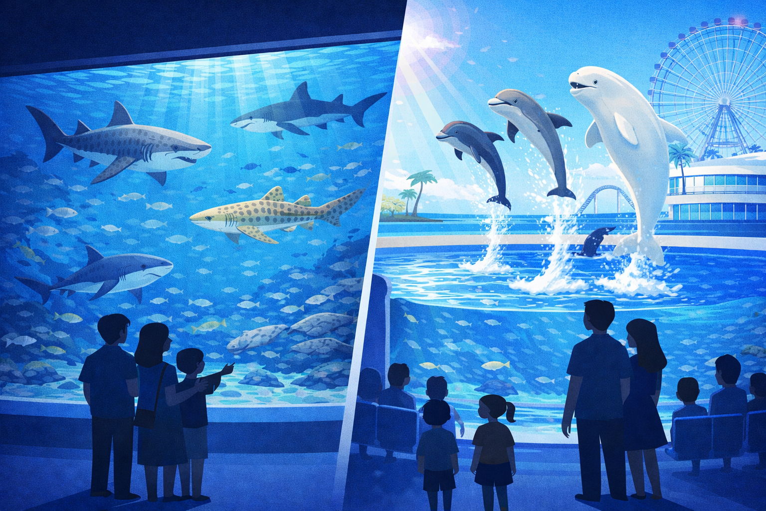 横浜・八景島シーパラダイスのサメ展示